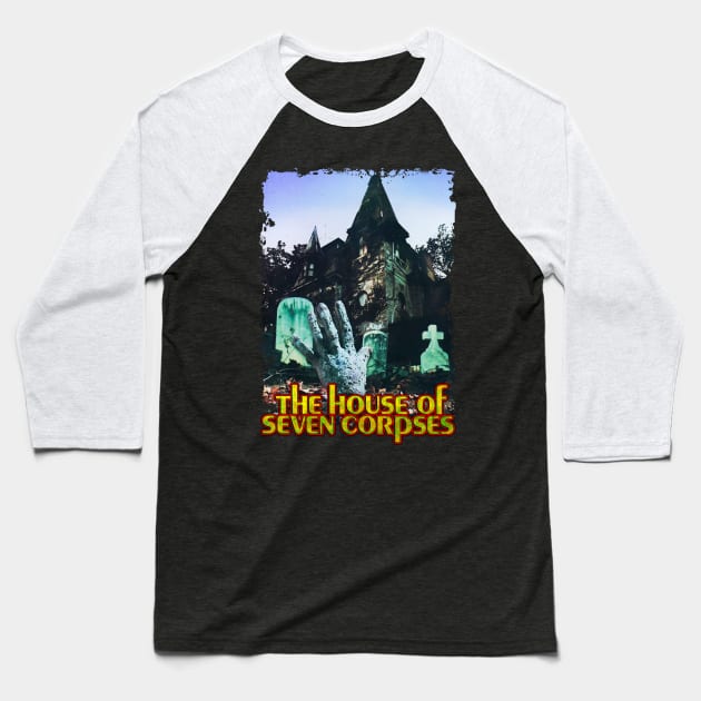 The House Of Seven Corpses Inspired Design Baseball T-Shirt by HellwoodOutfitters